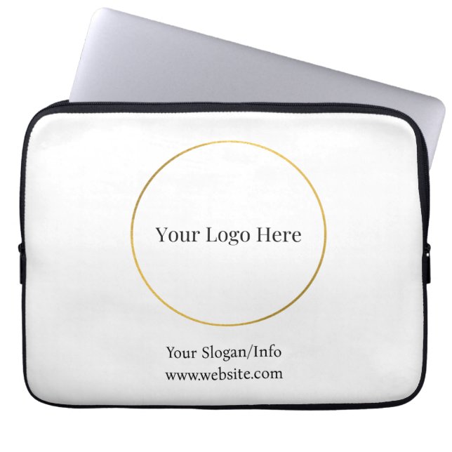 Company Logo Elegant Branded Business Template Laptop Sleeve (Front)