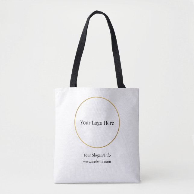 Company Logo Elegant Branded Business Template Tote Bag (Front)