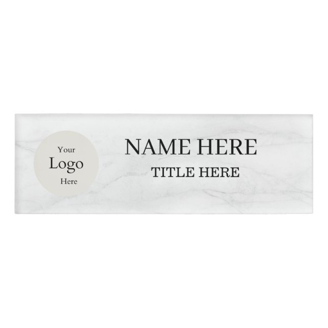 Company Logo Employee magnetic safety pin Name Tag (Front)