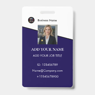 Company Logo Employee Name Badge Photo ID Card