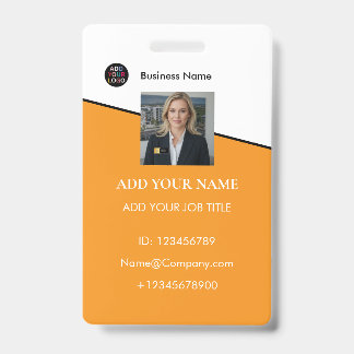 Company Logo Employee Name Badge Photo ID Card