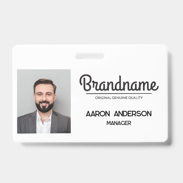 Company Logo Employee Photo ID Badge (Front)