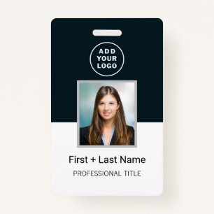 Company Logo Employee Photo ID Barcode Custom Name ID Badge
