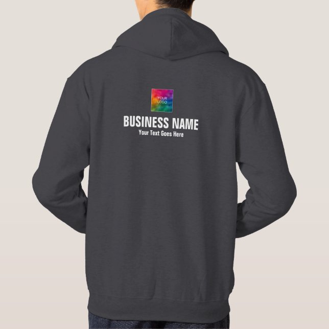 Company Logo Employee Staff Crew Member Mens Hoodie (Back)