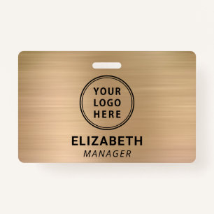 Company Logo Gold Name ID Badge