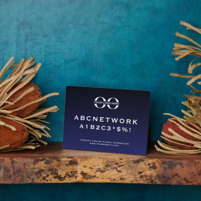 Company Logo Guest Wifi Password Sign Plaque (Side)