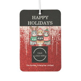 Company Logo Happy Holidays Car Air Freshener