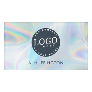 Company Logo Holographic Business Employees Name Tag