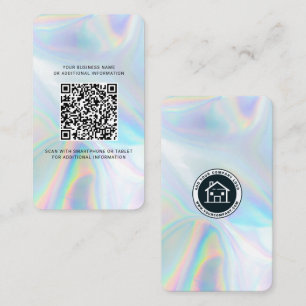 Company Logo Holographic QR Code Business Card