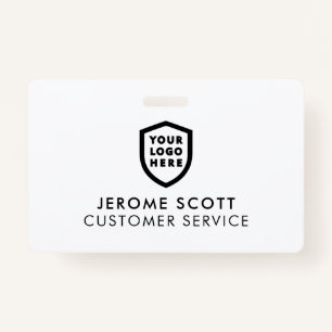 Company Logo ID Custom Employee Staff Minimalist ID Badge