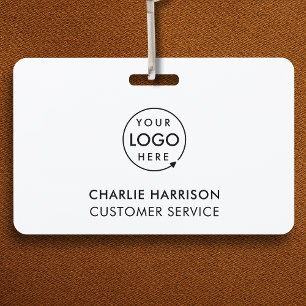Company Logo ID   Custom Employee Staff Minimalist ID Badge
