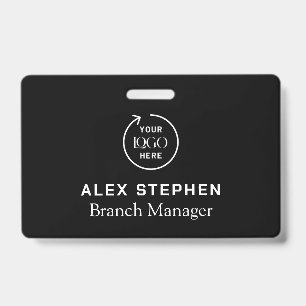 Company Logo ID   Employee Staff Minimalist Black Badge