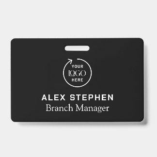Company Logo ID | Employee Staff Minimalist Black Badge