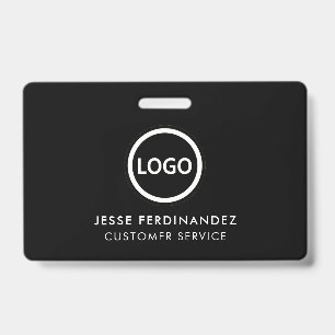Company Logo ID, Employee Staff Minimalist Black ID Badge