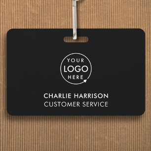 Company Logo ID   Employee Staff Minimalist Black ID Badge
