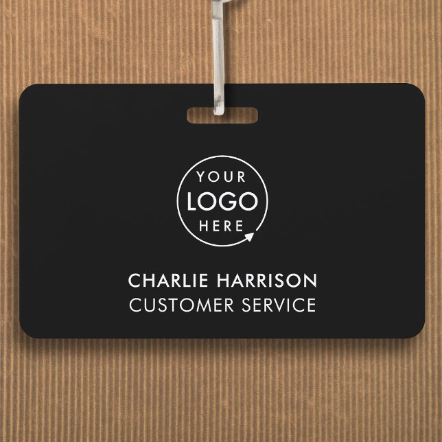 Company Logo ID | Employee Staff Minimalist Black ID Badge (Creator Uploaded)