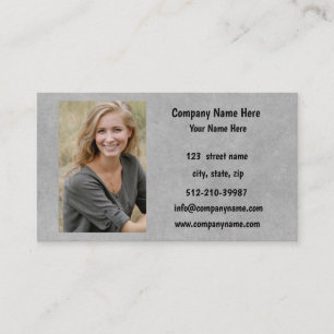 Company Logo & Information   Gray Background on  Business Card