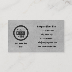 Company Logo & Information Grey Background on Business Card