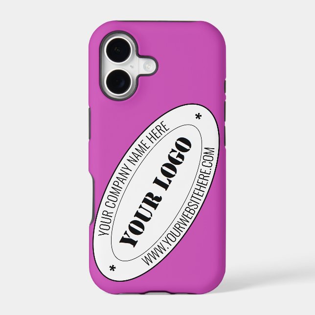 Company Logo iPhone Case Example with Custom Text (Back)