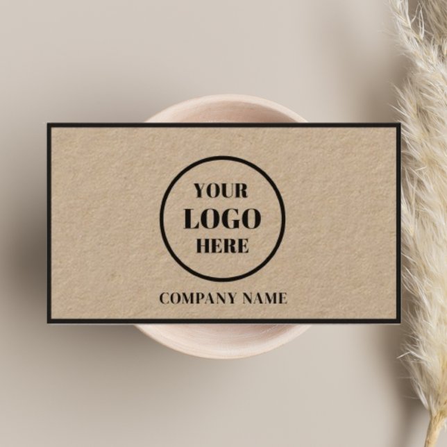 Company Logo l Modern Clean Rustic Black Script Business Card (Creator Uploaded)