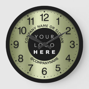 Company Logo Mint Green Name Slogan   Large Clock