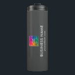 Company Logo Modern Elegant Top Promotional Thermal Tumbler<br><div class="desc">Custom Elegant Modern Template Upload Image Photo Business Company Logo Add Text Name Web Address Promotional Classic Thermal Tumbler.</div>