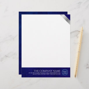 Company Logo Modern Royal Blue Leather Letterhead