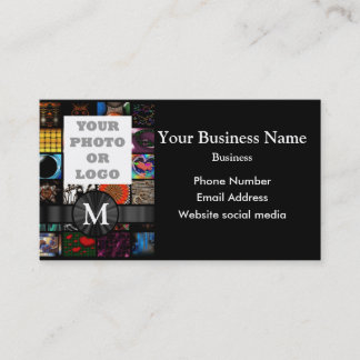 Company logo multicolored abstract art pattern business card
