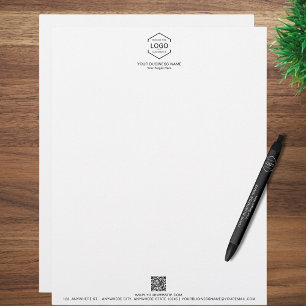  Company Logo Name QR Code Business Simple Custom Letterhead