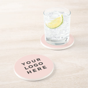 company logo or photo pink stone sandbox coaster