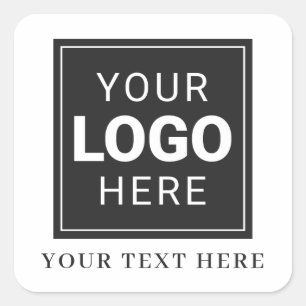Company Logo Plus Wording Square Sticker