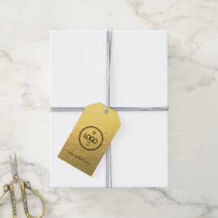 Company Logo Product Description Gold Shop QR Gift Tags