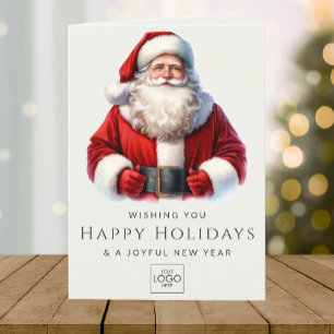 Company Logo Professional Elegant Custom Christmas Holiday Card