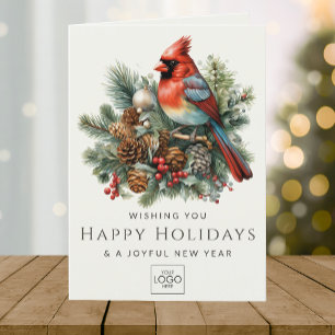 Company Logo Professional Elegant Custom Christmas Holiday Card