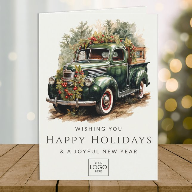 Company Logo Professional Elegant Custom Christmas Holiday Card (Creator Uploaded)