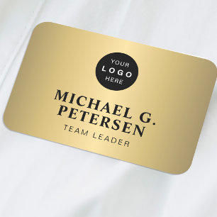 Company logo professional employee faux gold name tag