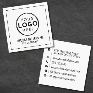 Company Logo Professional Minimalist Square Business Card