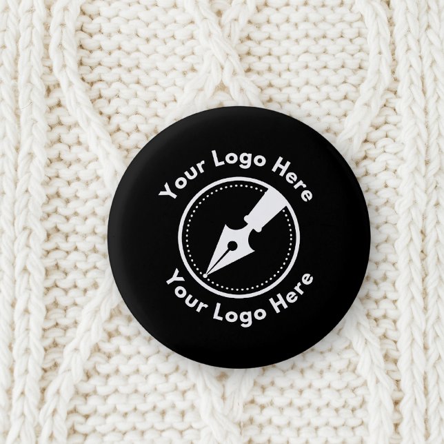 Company Logo Professional Modern Black Notary 3 Cm Round Badge (Creator Uploaded)