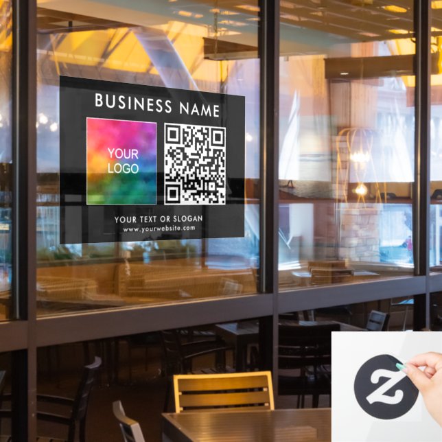Company Logo QR Code Elegant Modern Personalised (Restaurant Window)