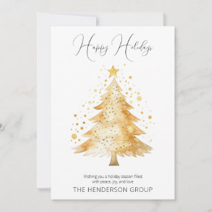 Company Logo QR Code Happy Holidays Christmas Tree Holiday Card