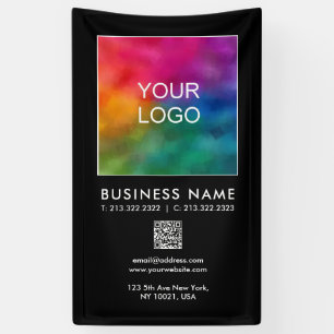Company Logo QR Code Modern Template Vertical Banner