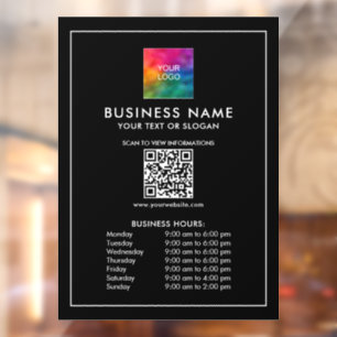 Company Logo QR Code Template Business Hours 