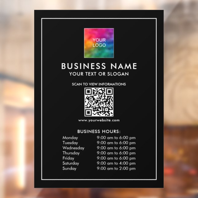 Company Logo QR Code Template Business Hours  (Sheet 2)