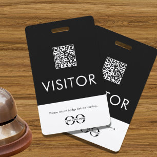 Company Logo QR Code Visitor Badge ID Badge