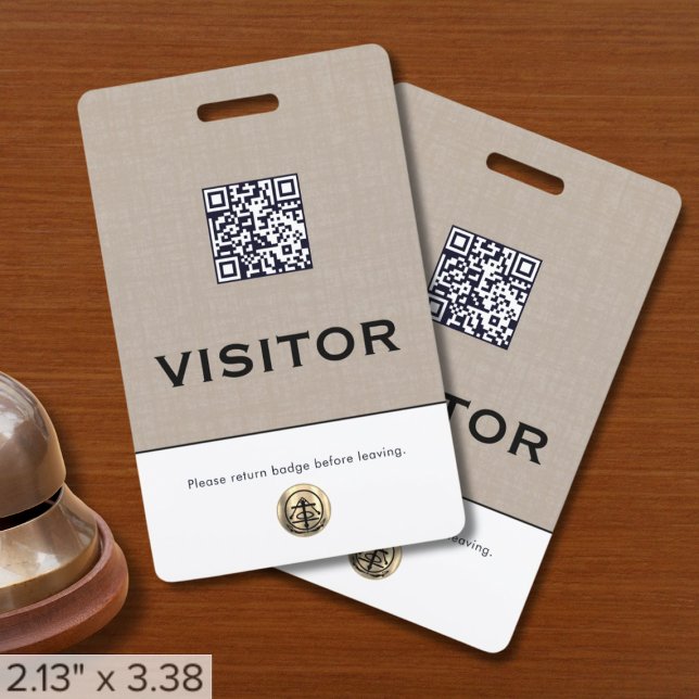 Company Logo QR Code Visitor Badge ID Badge (Creator Uploaded)