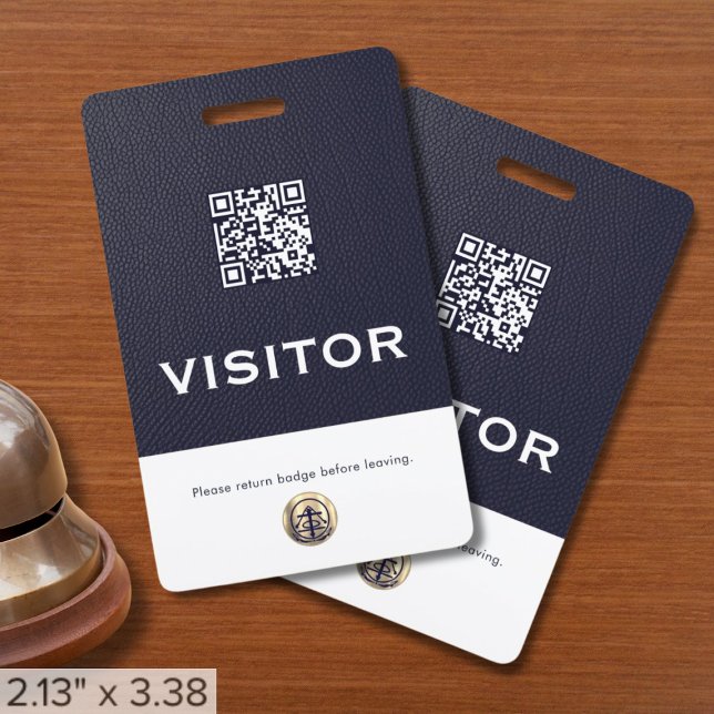 Company Logo QR Code Visitor Badge ID Badge (Creator Uploaded)