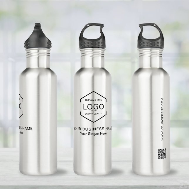 Company Logo QR code Website Business 710 Ml Water Bottle (Creator Uploaded)