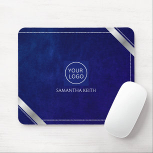 Company Logo Royal Blue Leather 2025 Custom Mouse Pad