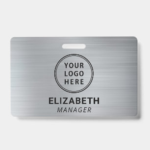 Company Logo Silver Name ID Badge