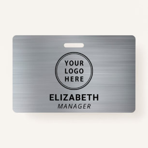 Company Logo Silver Name ID Badge